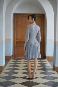 Runa Grey Twist Detail Knit Mini Dress