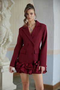 Halldóra Red Bubble Hem Mini Blazer Dress