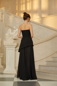 Melisande Black Embellished Dress & Skirt Set