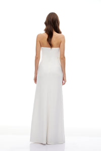 Dolores White Off Shoulder Ruched Maxi Gown