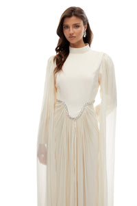 Andrine White Crystal Embellished Maxi Dress
