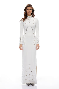 Yasmine High Neck Studded Maxi Dress