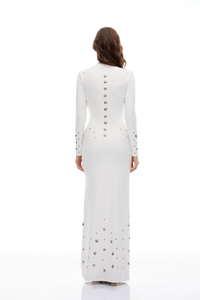 Yasmine High Neck Studded Maxi Dress