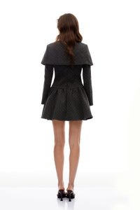 Indira Grey Polka Dot Woolen Cape & Dress Set