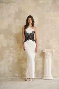 Mirabeau White Cut-out Lace Maxi Dress