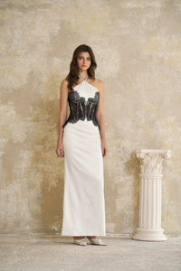 Mirabeau White Cut-out Lace Maxi Dress