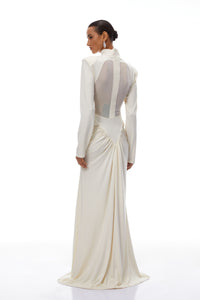 Harriet White Cut Out Ruched Maxi Dress