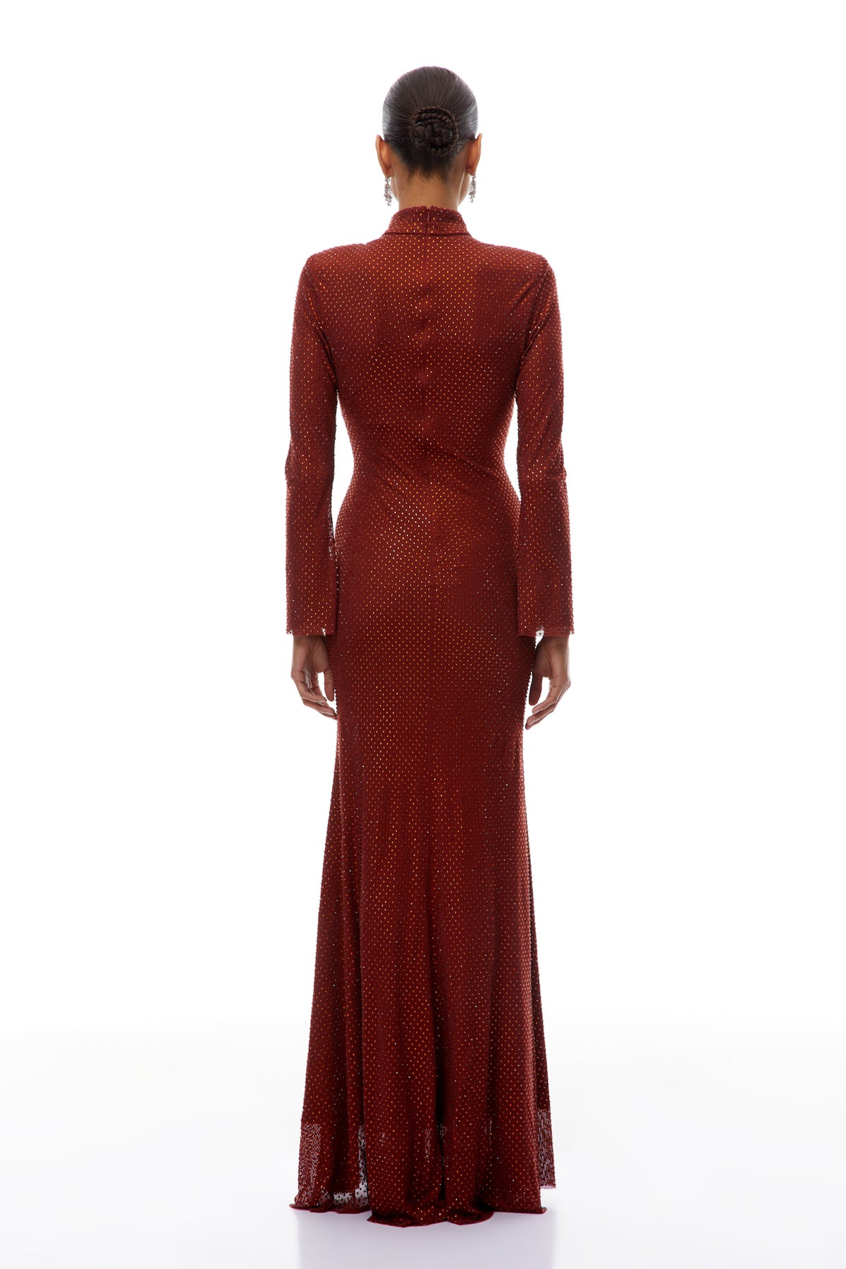 Sharon Red Rhinestone Embellished Maxi Dress