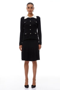 Esmée Black Embellished Knit Jacket & Skirt Set
