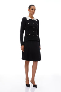 Esmée Black Embellished Knit Jacket & Skirt Set