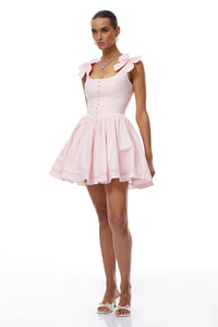 Anișoara Pink Bow Detail Mini Dress