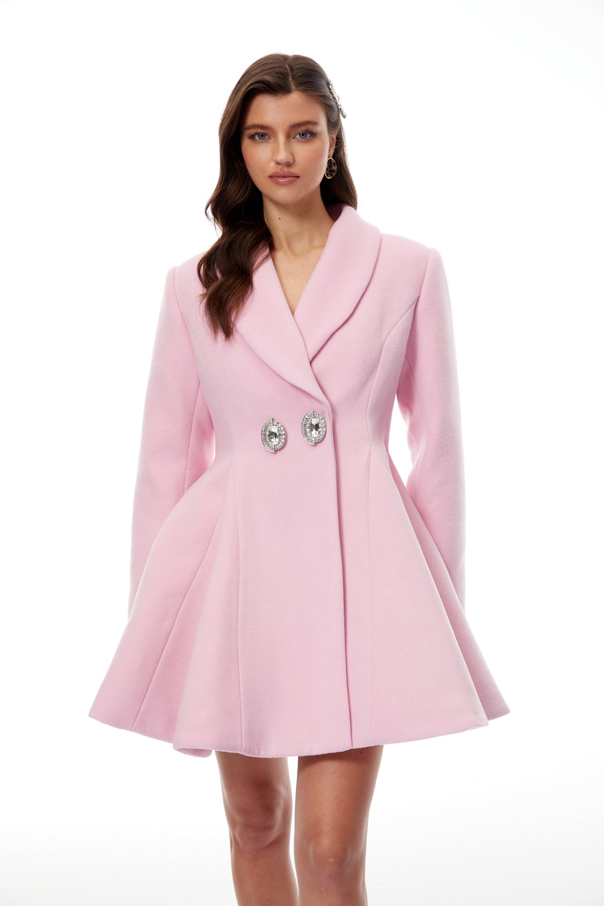 Adrián Pink Flared Mini Blazer Dress