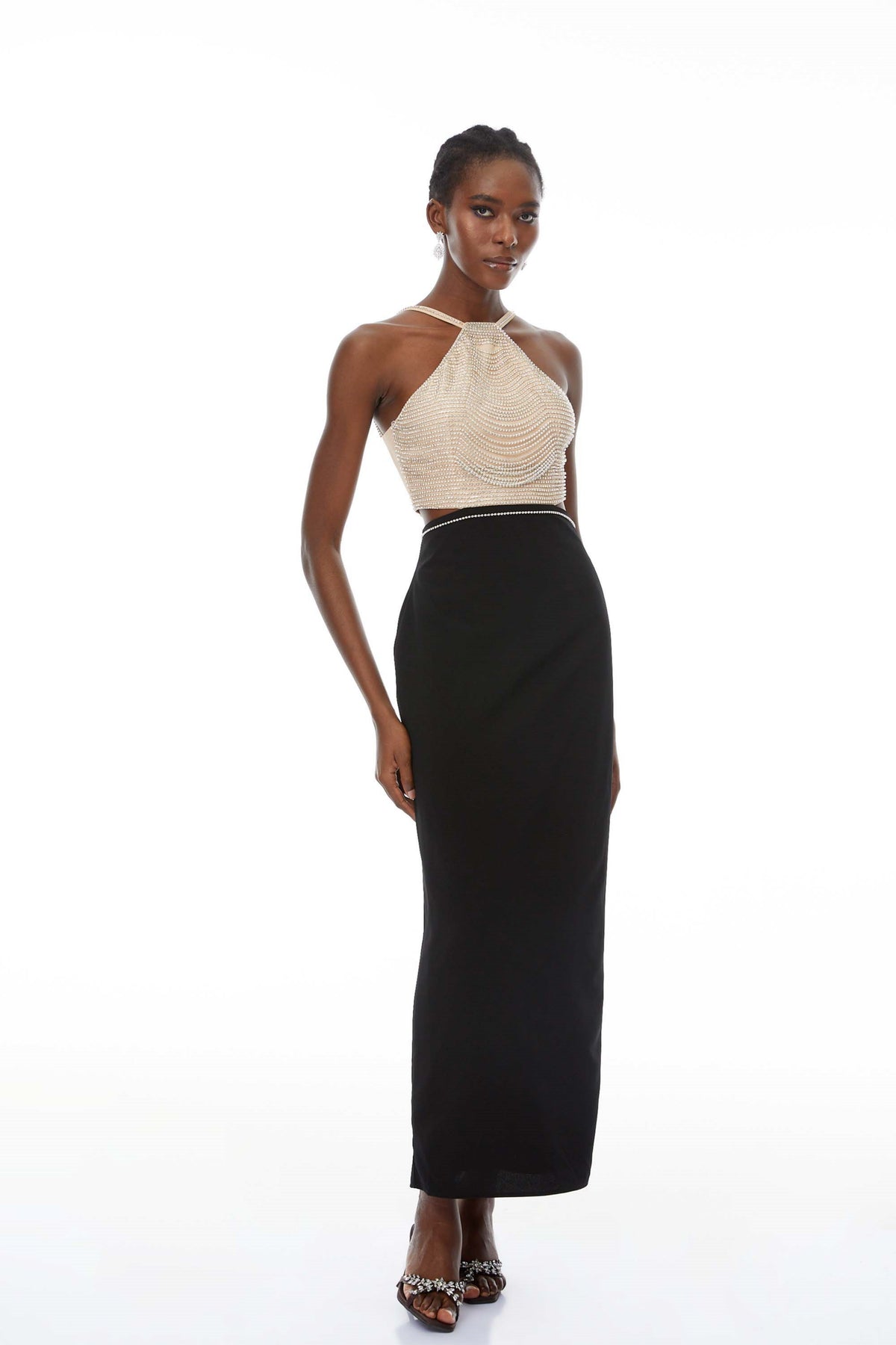 Domenica Crystal-Chain Embellished Maxi Dress