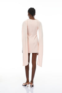 Piroska Pink Sleeveless Pearl Trim Mini Dress