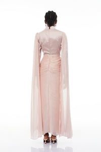 Andrine Pink Crystal Embellished Maxi Dress