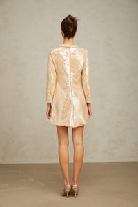 Ornella neutrals faux-pearl sequined mini dress