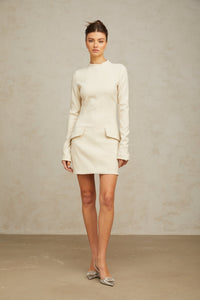 Chloé cream-white fitted mini dress