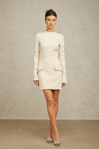 Chloé cream-white fitted mini dress