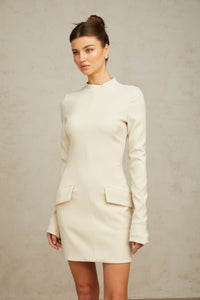 Chloé cream-white fitted mini dress
