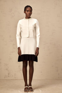 Coralie white faux-pearl knitted cardigan