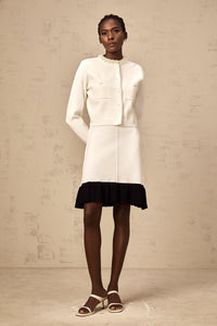 Coralie white faux-pearl knitted cardigan