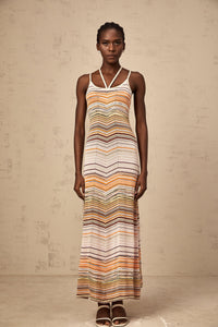 Chloé multicolor striped knit maxi dress