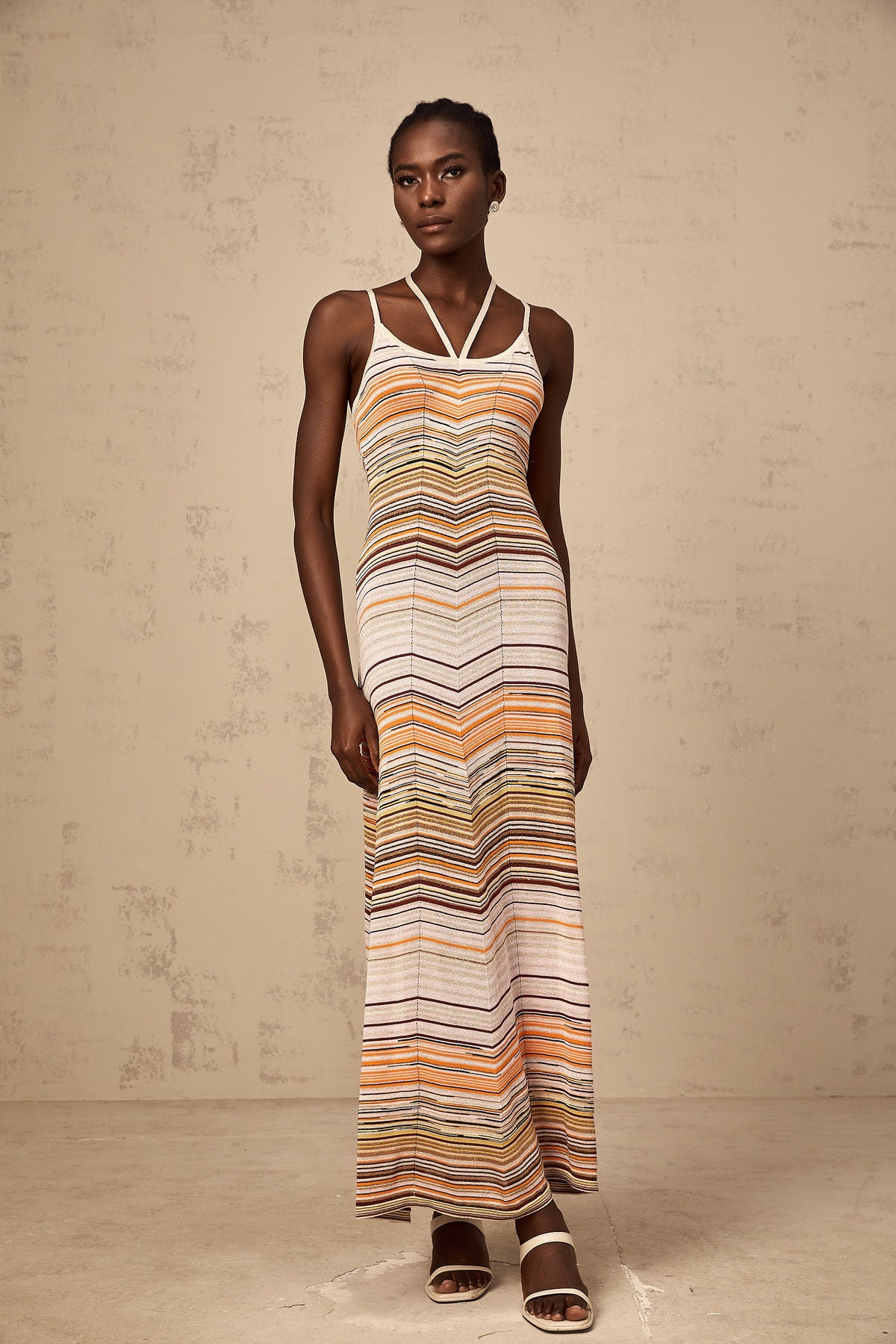 Chloé multicolor striped knit maxi dress