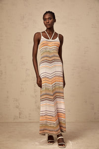 Chloé multicolor striped knit maxi dress
