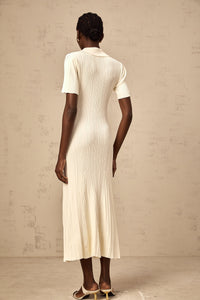 Nouria neutrals ribbed-knit midi dress