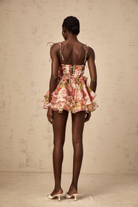 Angèle strawberry-print tiered mini dress