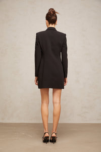 Éléna Black Embellished Sequined Blazer Dress