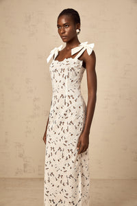 Eloise floral embroidered maxi dress in White