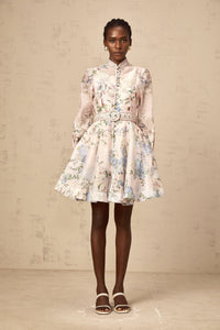 Fabienne light-pink floral-print mini dress