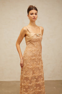 Salomé embellished corded-lace midi dress