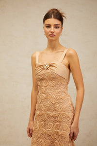 Salomé embellished corded-lace midi dress