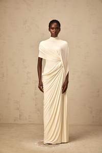 Fenella Asymmetrical Draped Cape & Dress Matching Set