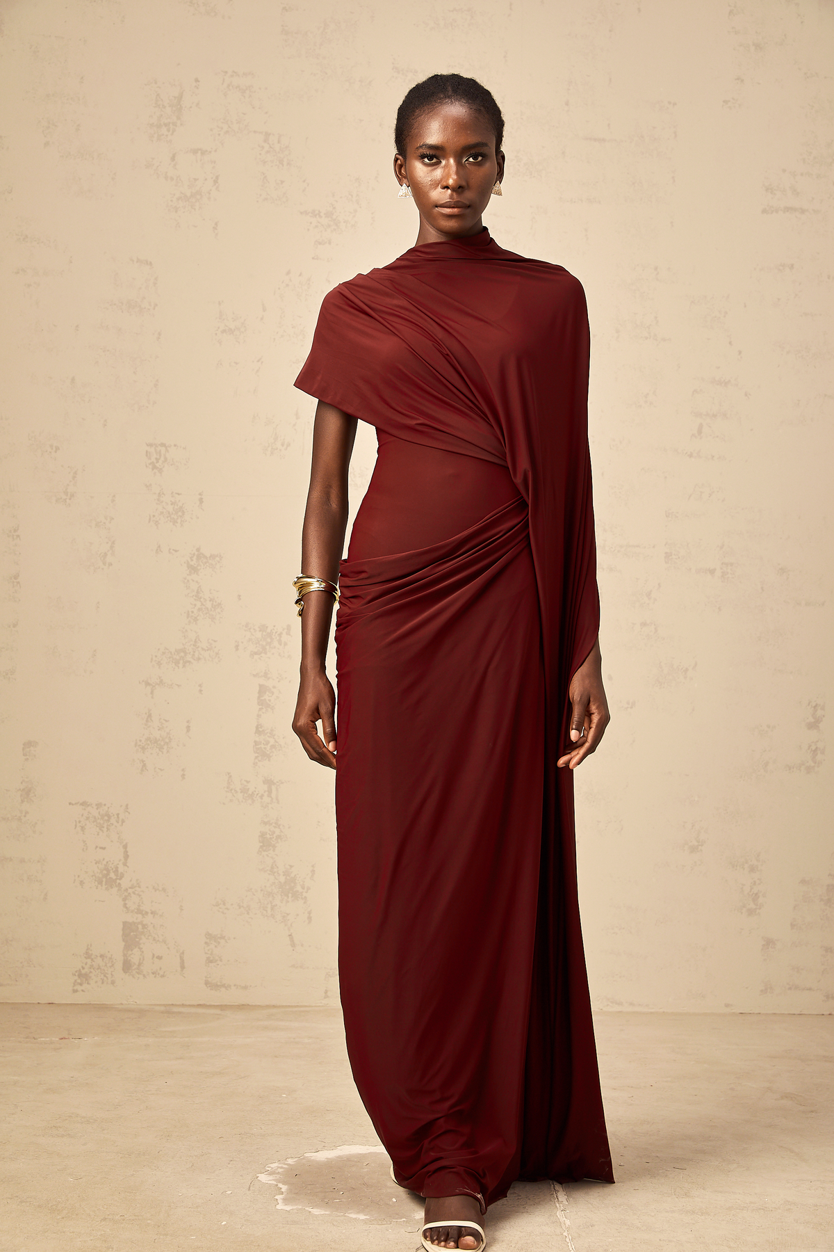 Fenella Asymmetrical Draped Cape & Dress Matching Set