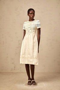 Diane floral embroidered openwork midi dress