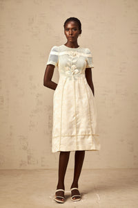 Diane floral embroidered openwork midi dress