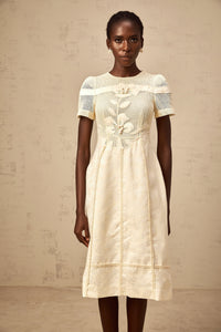 Diane floral embroidered openwork midi dress