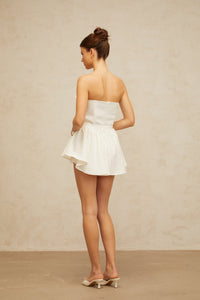 Ariel white bowknot corset mini dress