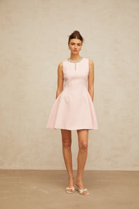 Clothilde pink sequined puff mini dress