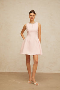 Clothilde pink sequined puff mini dress