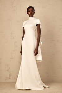 Camille White Statement Bow Mermaid Maxi Dress