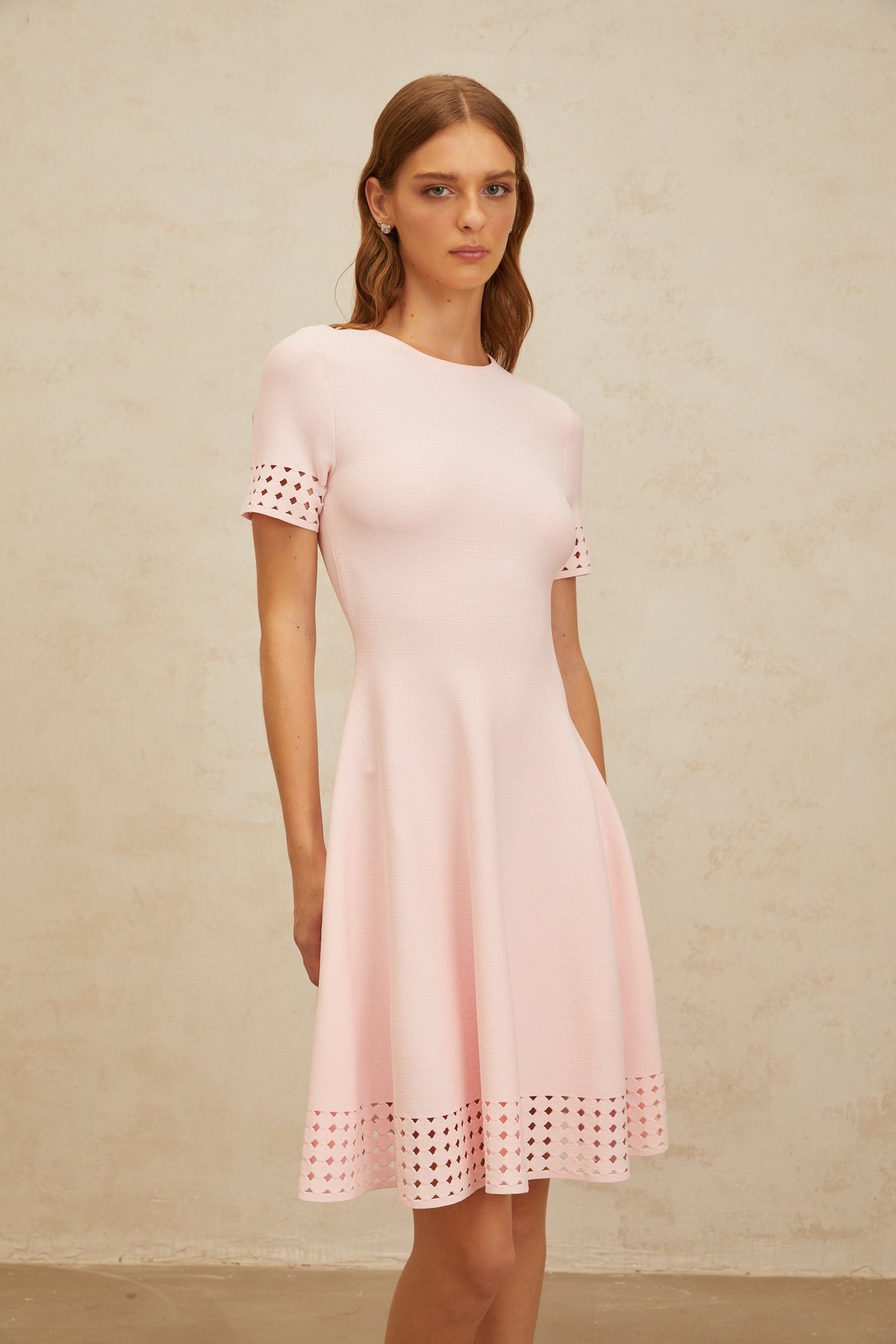 Isidore Pink Cut-Out Detail Knit Mini Dress