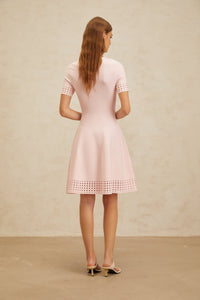 Isidore Pink Cut-Out Detail Knit Mini Dress