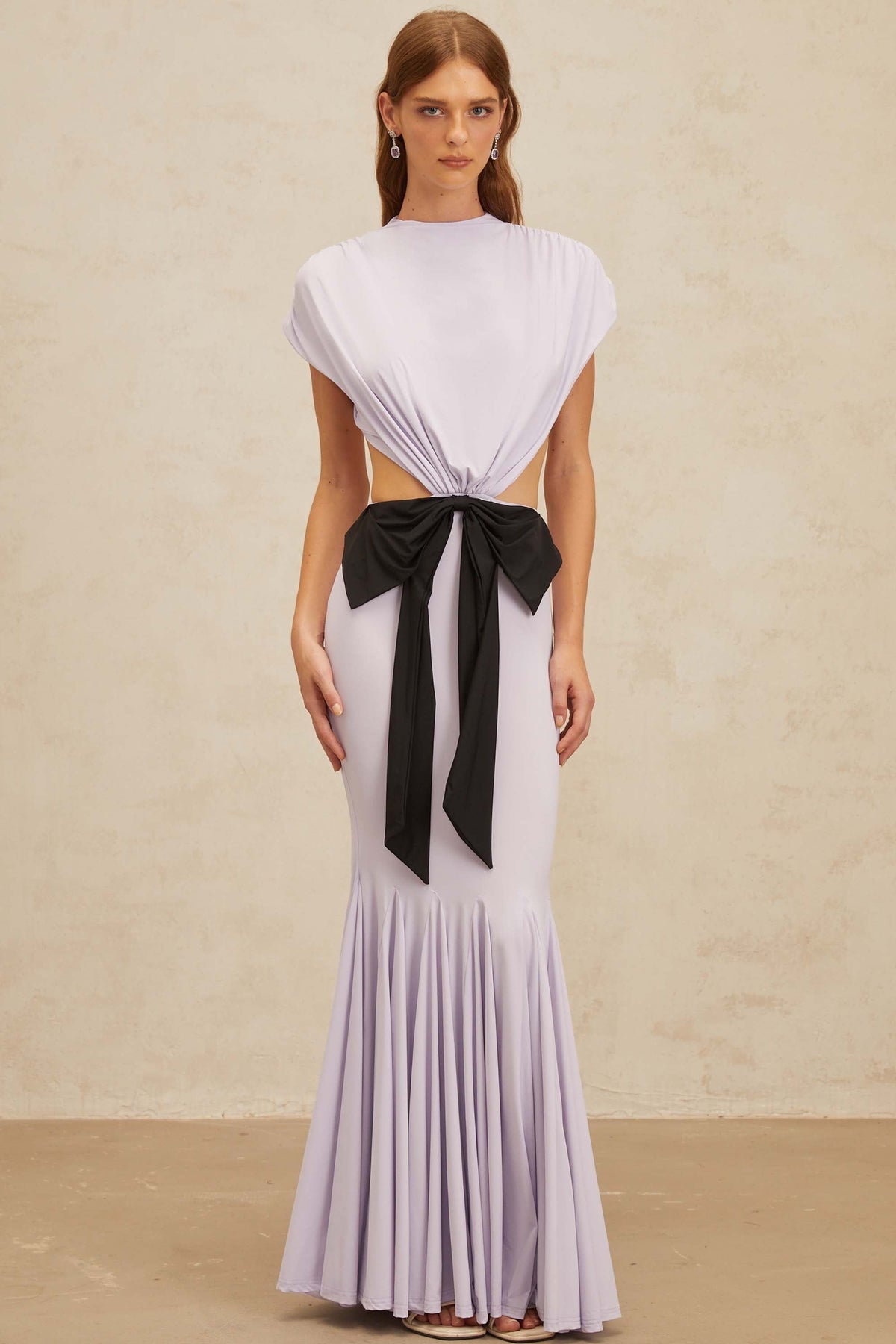 Manon Purple Bowknot Cut-Out Maxi Dress
