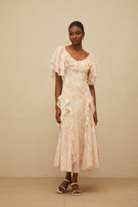 Aurore Ruffled Floral Midi Dress