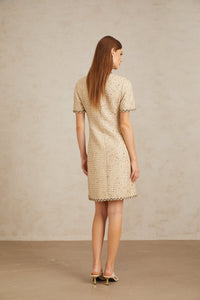 Énergie Neutral A-Line Tweed Mini Dress