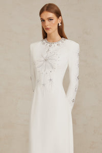 Aloïse White Embellished Maxi Gown